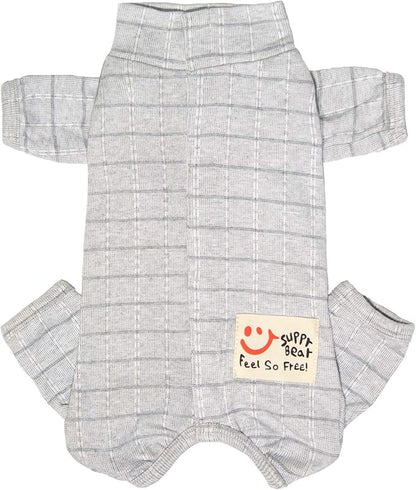 Recovery Suit for Dog After Surgery Cut Pet Recovery Shirt Dog Abdominal Wounds Bandages,Wound Protective Full Coverage Dog's Bodysuit for Surgery Female Dog Prevent Licking(RSS08-Fgrey-L)