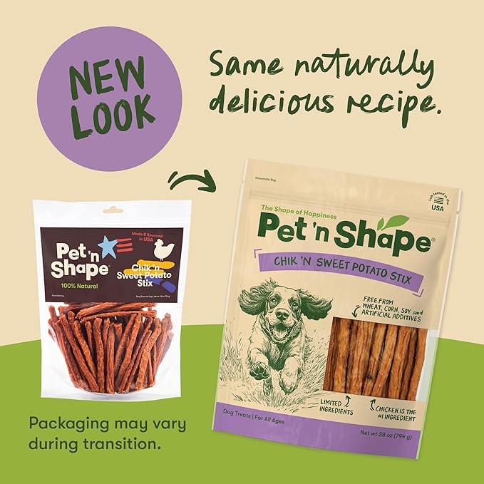 Pet 'n Shape Chik 'n Sweet Potato Stix – Made and Sourced in The USA- Natural Healthy Dog Treats, 28 Ounce