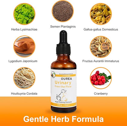 Dog & Cat Bladder Crystals Treatment or Stone, Bladder Kidney Stones Dissolver for Pet, Cat Dog Urinary Tract Supplements for Kidney and Bladder Stones, Urinary Free The Flow, 2 fl oz (59ml)