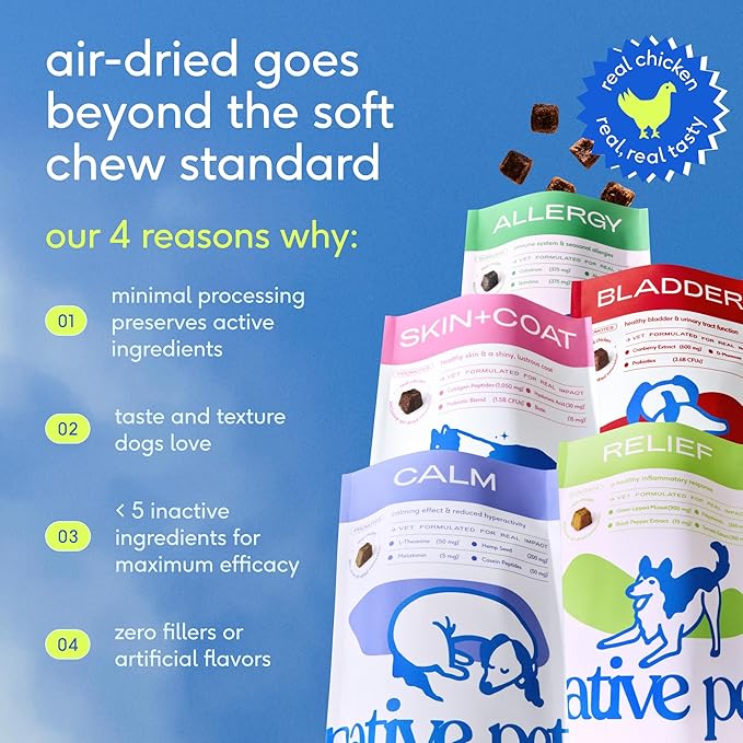 Native Pet Dog Allergy Chews - Dog Allergy Relief for Small Breeds - Supports Seasonal Itch Relief, Healthy Immune Function & Reduces Sneezing - Colostrum, Spirulina, & Probiotics - 30 Days Supply