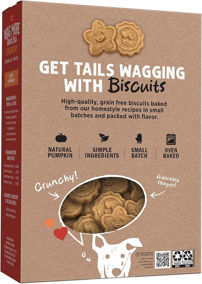 Cloud Star Wag More Bark Less Crunchy Grain Free Dog Treats, Pumpkin, 14 oz. Box