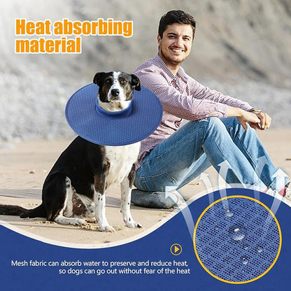 Dog Recovery Collar,Dog Soft Cone Collar Alternative After Surgery,Adjustable,Breathable E Collar for Large/Medium/Small Dogs Cats Blue S