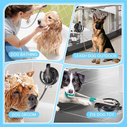 HLOGREE Heavy Duty Dog Bathing Suction Cup for Large Dog Within 110LBS, Pet Dog Cat Bath Holder Suction Cup Anchor for Grooming Bathtub Restraint, for Shower, Bathing, Blowing, Trimming - NO Leash