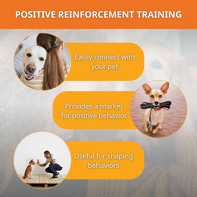 Dog Training Clicker - Pet Training Behavioral Tool with Wrist Strap for Dogs, Cats, and Puppies - Lightweight and Durable