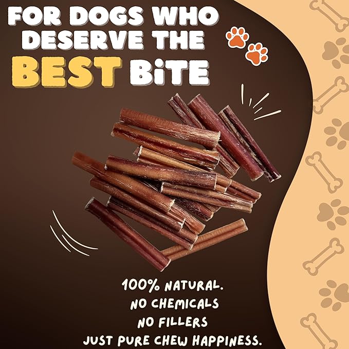 Woofley's 4-5" Bulk Regular Bully Sticks - (20 Count) - Bully Sticks for Dogs - Long Lasting Bully Stick Dog Chews