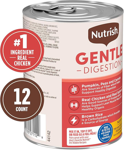 Nutrish Gentle Digestion Premium Paté Wet Dog Food,Real Chicken,Pumpkin & Salmon Recipe,13 oz. Can,(Rachael Ray),(Pack of 24)