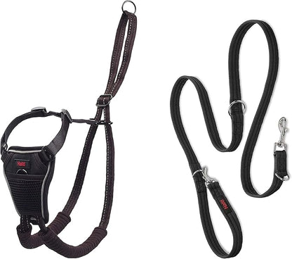 Halti No Pull Harness & Halti Training Leash Size Large, Black Combination Pack - Stop Your Dog Pulling on The Leash. Adjustable, Lightweight and Easy to Use. Suitable for Large Dogs