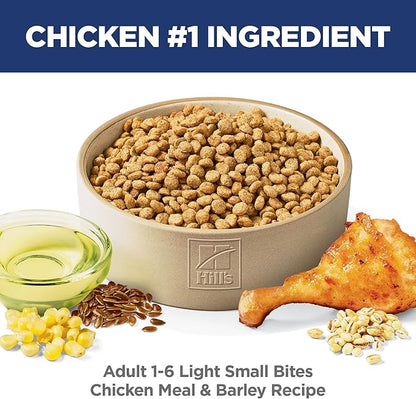 Hill's Science Diet Adult 1-6 Light Small Bites Dry Dog Food, Chicken Meal & Barley, 15 lb. Bag