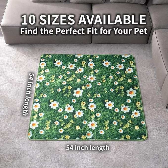 Washable Pee Pads for Dogs, Reusable Puppy Potty Training Pads, Ultra-Absorbent Thick Waterproof Leak-Proof Non-Slip Pads & Mat for Crate, Playpen, Floor, Whelping & Housebreaking , 2 Pack 54"x54"