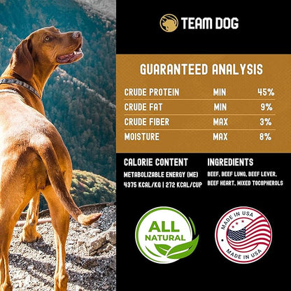 Team Dog Beef Heart, Lung & Liver Dog Treats, 5.4 Oz, Gluten-Free, Grain-Free Training Treats