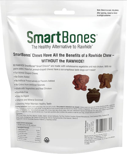 SmartBones Smart Chews, Rawhide Free Dog Chews, Treats for Dogs Made with Real Chicken and Vegetables, 14 Count Small (Pack of 2)