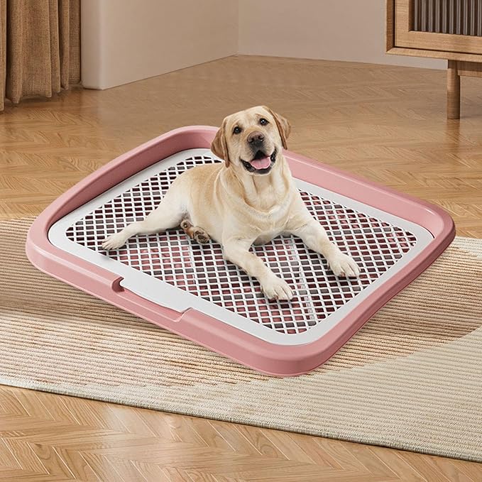 Dog Toilet Training, Toilet Puppy Pad Holder, Non-Slip, with Column, Dog Pee Holder, Training Pad for, Home, Dorm, Pink