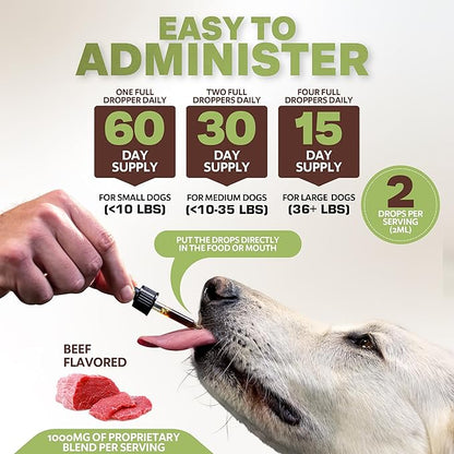 Dog Allergy Relief Drops - Support Your Pets Immune System During Seasonal Allergies - for Itching, Scratching, and Licking - Allergy Aid for Dogs & Cats - Beef Flavored - 2oz