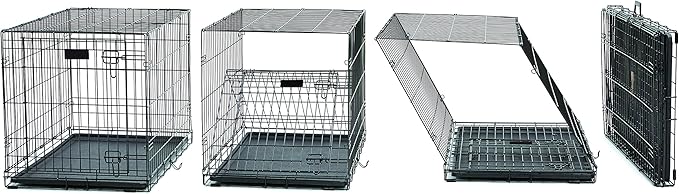 MidWest Homes for Pets 36-Inch iCrate for Medium-Large Breeds, 41-70 lbs, Single Door Folding Dog Crate with Divider Panel, Leak-Proof Tray & Secure Latches, Portable, Durable & Easy to Assemble