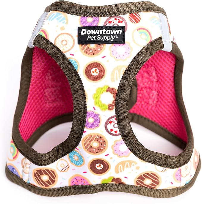 Downtown Pet Supply Step-in Dog Harness – No Pull, Adjustable Padded Mesh with Reflective Trim, Secure Buckle Strap – Comfortable & Breathable Small Dog Harness, X-Small, Donut