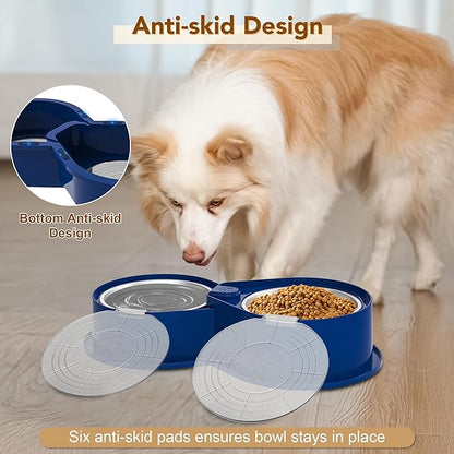 Newget Stainless Steel Dog Bowl Set with Lids, 304 Metal Dual Food & Water Bowls for Dogs & Cats, Large Capacity Pet Feeder with Cover Keeps Food Fresh, Anti-Skid Dog Dish for Small/Medium/Large Pets