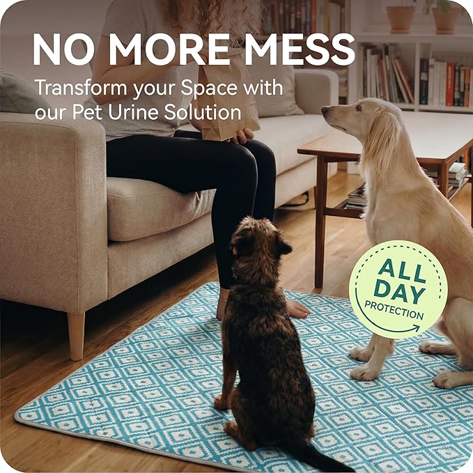 Washable Pee Pads for Dogs - Extra Thick Reusable Puppy Pads with Super Absorbency, Waterproof & Non-Slip Dog Pee Pads for Potty Training , Whelping , Playpen , Crate , Prevents Leakage 48"x65"