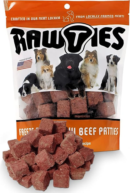 Premium Freeze-Dried Raw Beef Patties for Dogs – 100% USA-Sourced Raw Meat Dog Food – Grain-Free, No Fillers, High Protein Nutrition for Small & Large Breeds, 2 Pack