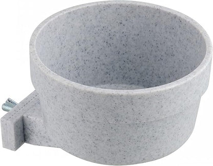 Lixit® Kennel Cage Food or Water Bowl - Non Spill Hanging Removable Dog Crate Bowls - Carrier Water Food Bowl for Dogs or Cats - Attaches to Cage for Convenient Feeding and Drinking (Gray, 20 Ounce)