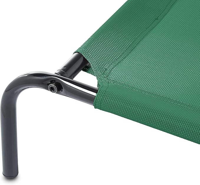 Amazon Basics Cooling Breathable Elevated Dog Bed with Metal Frame for Large Dogs, 51" x 31" x 8", Green, Easy to Assemble