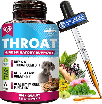 Kennel Cough Treatment & Natural Infection Medicine for Dogs & Cats - Respiratory & Cold Cough Relief - Collapse Trachea & Cat Asthma Support - Made in USA