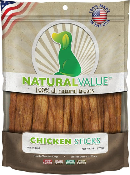 Loving Pets Natural Value All Natural Soft Chew Chicken Sticks For Dogs, 14-Ounce