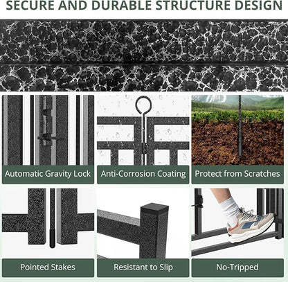 Dog Fence Outdoor Indoor, 47 Inch Height 40 Panels Dog Playpen for Large/Medium/Small Dogs Metal Dog Pen for Yard Camping and RV | Black-Silver