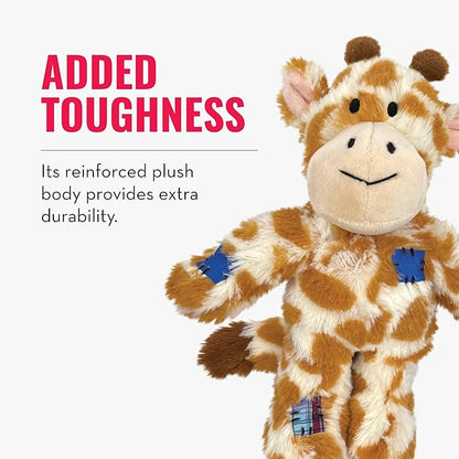 KONG Wild Knots Giraffe Dog Toy (Small/Medium) Durable Internal Knotted Rope, Minimal Stuffing for Less Mess – Soft Plush Chew Toy for Dogs