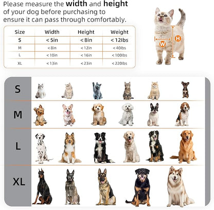 MIAOTONG 3-Flap Cat Door for Wall, Double Magnetic Flaps Dog Door for Wall, Aluminum Lock Doggy Door,Steel Frame and Telescoping Tunnel Dog Doors and Cat Door(Pets Up to 12 Lb) -Small