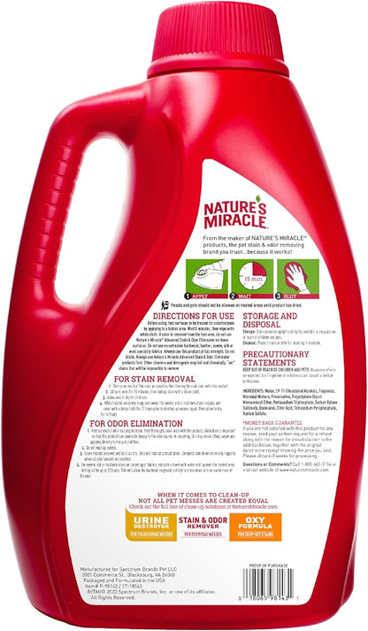 Nature’s Miracle Advanced Stain And Odor Eliminator for Dogs, 1 Gallon, Fresh Scent, Severe Mess Enzymatic Formula For Tough Pet Messes