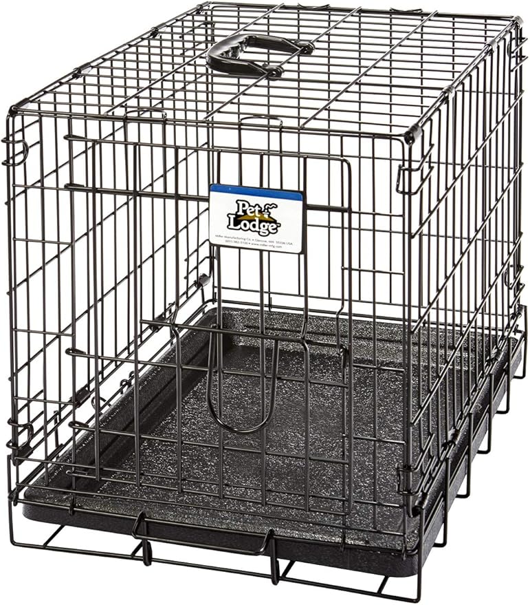 Pet Lodge® Wire Dog Crate | Small Pet Carrier | Easy to Clean | Multi-Functional Pet Crate | Single Door Crate | Great for Pets Up to 10lbs | X-Small
