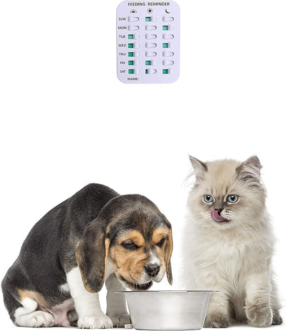 Pet Feeding Reminder, Magnetic or Double Sided Adhesive Application, Reminder with Daily Indicator Tools to Track and Prevent Over or Under Feeding of Pets