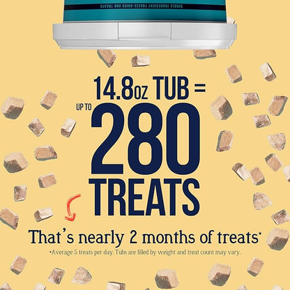 Stewart 100% Chicken Breast Dog Treats, 14.8 oz Tub, ~280 Pieces, Freeze Dried Raw, Ingredient, 74% Protein Training Treats or Meal Topper, Grain Free, Gluten Free, (Pack of 2)