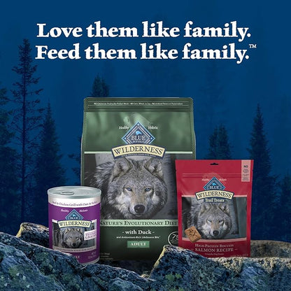 Blue Buffalo Wilderness Natural High-Protein Dry Food for Adult Dogs, with Wholesome Grains, Duck, 4.5-lb Bag