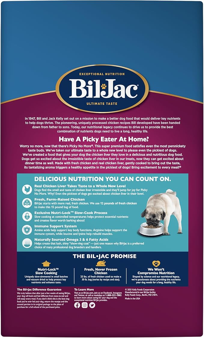 Bil-Jac Picky No More Small Breed Dry Dog Food, 15 lb