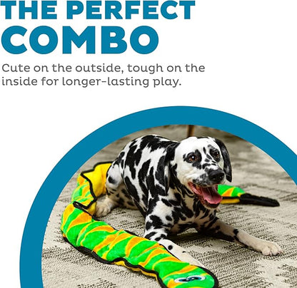 Outward Hound Durablez XX-Large Snake Stuffing-Free Squeaky Plush Dog Toy for Puppies & Dogs - Interactive, Soft Yet Tough, No Mess, Jumbo Squeaker, Long-Lasting Play, 70 inch, Blue