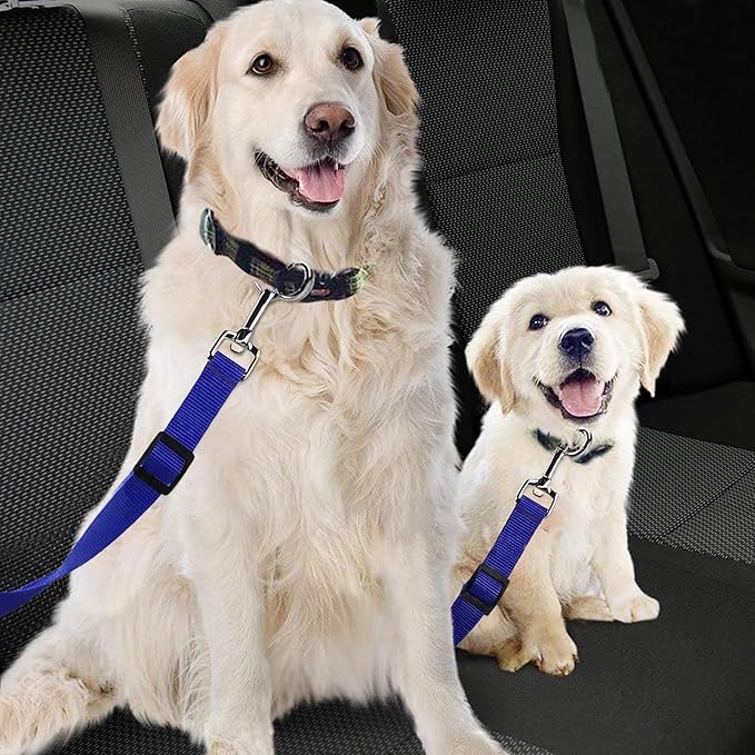 SunGrow Dog Seat Belt for Car, Adjustable Nylon Pet Seatbelt, Supports All Cars, Dog Car Leash Seat Belt, Seatbelt for Dogs, Cats & Ferrets Travel Harness