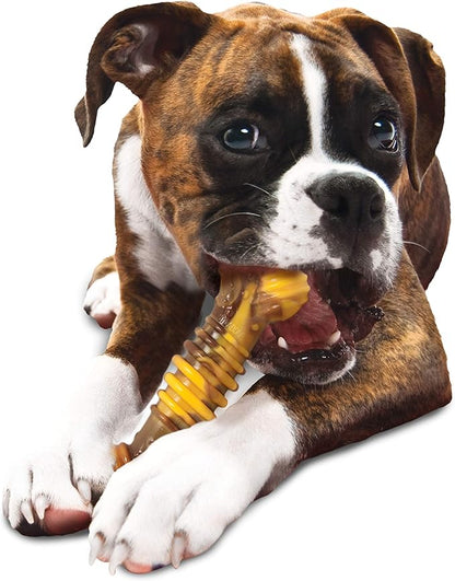 Nylabone Flavor Frenzy Dental Bone Power Chew Toy, Dog Toys for Aggressive Chewers, Philly Cheesesteak, X-Large - 50+ lbs, 1 Count