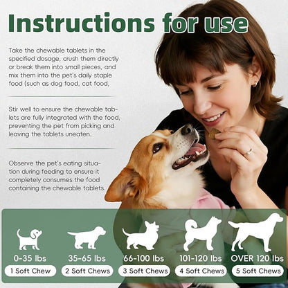 Probiotics for Dogs, Improve Itchy Skin Itchy Ears, Yeast Balance, Immune Support, Dog Probiotics (10 Billion CFU) for Dog Skin & Cost Care, Allergy Relief Chews + Vitamins Blend Chicken (120 Ct)