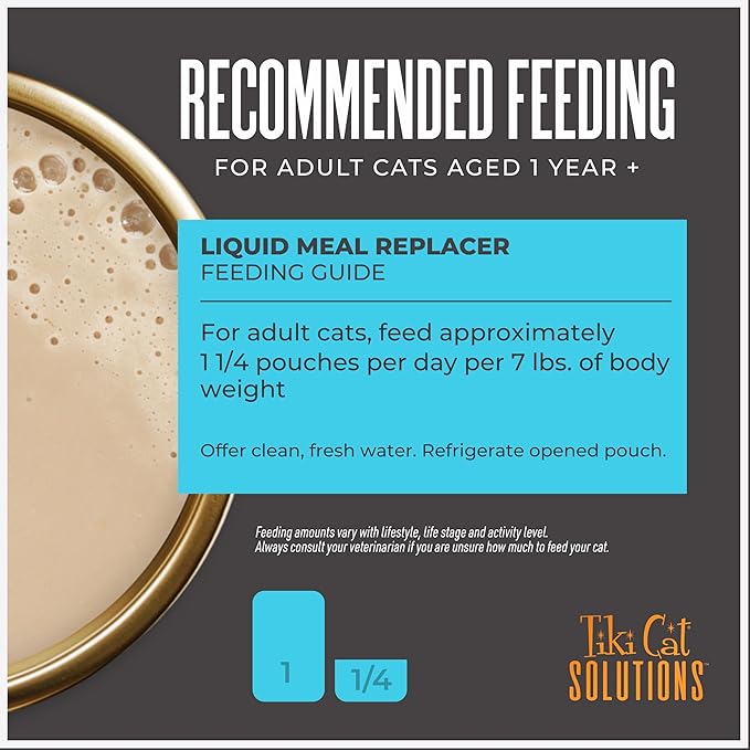 Tiki Cat Solutions Liquid Meal Replacer Wet Cat Food, Tuna in Goat's Milk, 6 oz. Spout Pouch (6 Pack)
