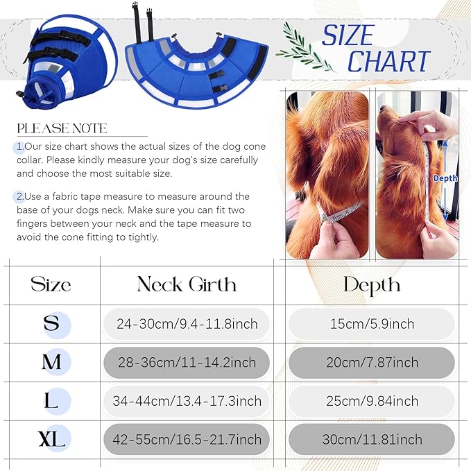 Dora Bridal Dog Cone Collar for Large Dogs After Surgery, Soft Comfy Recovery Pet Cone Alternative, Adjustable Elizabethan Collar for Dogs to Stop Licking, Blue, L