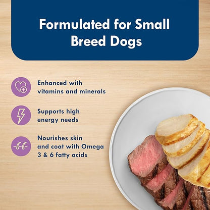 Blue Buffalo Delights Small Breed Natural Wet Dog Food Variety Pack, Top Sirloin Paté and Grilled Chicken Paté, 3.5-oz Cups, 12 Count