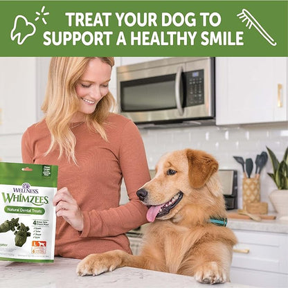 Whimzees Wellness Alligator Dog Dental Treat, Chews, Freshens Breath, Large Size, 12.7 oz Bag, 6 Count