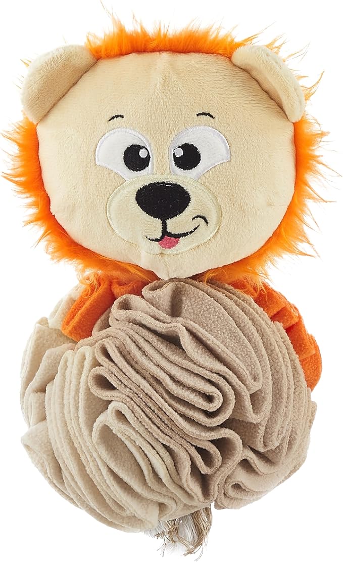 Outward Hound by Nina Ottosson Stuff N' Snuffle Plush Snuffle Ball Dog Puzzle, Lion, Multicolored