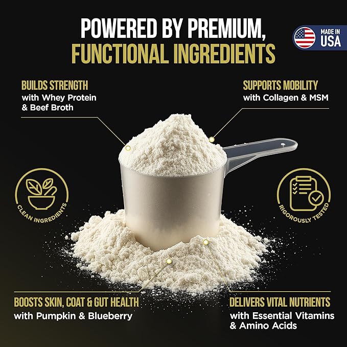 Dog Weight Gainer 90 Servings - Weight Gain Supplements for Dogs - Canine and Dog Muscle Builder - Made in The USA
