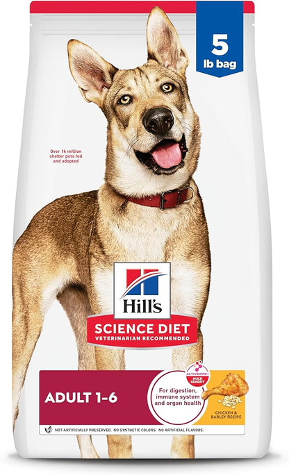 Hill's Science Diet Adult 1-6 Premium Nutrition Dry Dog Food, Chicken & Barley, 5 lb. Bag