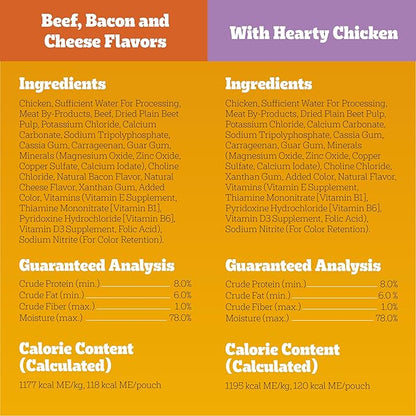 Pedigree Chopped Ground Dinner Wet Dog Food Pouches Variety Pack, 3.5 oz Pouches (8 Count, Pack of 2)