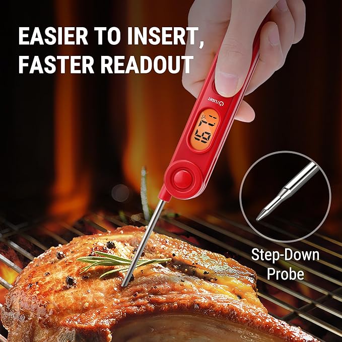 TempPro TP03B Digital Meat Thermometer for Cooking, Instant Read Thermometer with Backlight, Kitchen Food Thermometer for Grill Smoker BBQ Oil Deep Fry Candy Bread Coffee (Previously ThermoPro)