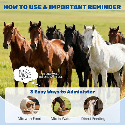 Dewormer for Horse, Poultry & More - Liquid Fenbendazole Dewormer for All Worms, Tapeworms, Roundworms, Hookworms, Pinworms & Giardia - Broad-Spectrum Wormers