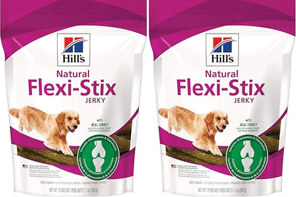 Hill's Natural Flexi-Stix Jerky,All Life Stages,Great Taste,Dog Treats,Turkey,7.1 oz Bag,(Pack of 2)